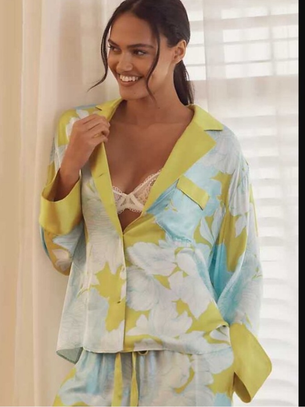 NWT! Anthropologie LyreBird Neela Oversized Pajama Shirt in LB Silky 🪝